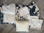 Set Barbara Barry Kimono Indigo Full Queen Duvet Cover W/shams, Sheets,. Fixed Price $165.00.