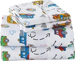 3 Pieces Boys White Twin Set - Soft Microfiber Fitted Flat & Pillow. Fixed Price $37.99.