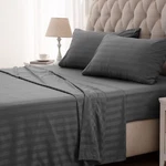 Sleep Zone Striped Cooling Sheets Set King Size - Fitted Flat & Pillowc.... Fixed Price $41.68.