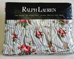Vintage Ralph Lauren Emma Ruffled Full Flat Sheet New Blue White Striped Floral. Fixed Price $119.99.