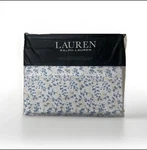 Lauren Ralph Eva Cream Blue Leaf King Sheet Set 4P Cotton New Cottage. Fixed Price $123.25.