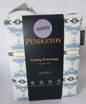 Pendleton Moonlit Mesa Cooling Sheet Set Ivory & Blue Aztec Queen New. Fixed Price $62.00.