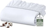 Royale Linens 100% Organic Cotton Fitted Sheet - Percale Weave King, White. Fixed Price $33.42.
