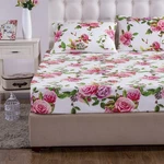 Dada Bedding Romantic Roses Lovely Spring Pink Floral Fitted Sheet W/ Pillow. Fixed Price $39.99.