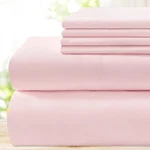 4 Pieces Bed Sheets Settwin Light Pink - Super Soft 1800 Thread Count 100% Mi.... Fixed Price $35.75.
