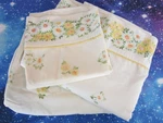 Vintage Morgan Jones King Sheet Set 4PC Yellow Floral Daisy Usa No Iron Percale. Fixed Price $39.99.