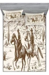 Lunarable Western Fitted Sheet King. Country Theme Hand Drawn. Fixed Price $22.00.
