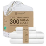 New Threadmill Cotton Queen Set - 100 Damask Jacquard With 16" Deep. Fixed Price $63.82.