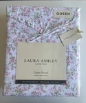Laura Ashley Queen Sheet Set Cotton Percale Floral Pink White Green Oeko-tex. Fixed Price $68.00.