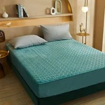 Pangzi Flannel Fitted Sheet,plush Thicken Mattress Cover Warm Velvety Soft He.... Fixed Price $59.55.
