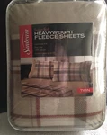 Sunbeam Heavyweight Fleece Sheets Size Twin Beige/brown Plaid. Fixed Price $43.00.