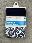 Room Essentials Body Pillow Covers Pack 20X52 Navy Floral Machine Washable. Fixed Price $11.00.