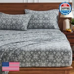 Hyprest Flannel Sheets Queen Size Grey Snowflake Warm Winter Bedding Fuzz. Fixed Price $65.99.