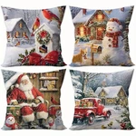 4PCS Cute Christmas Throw Pillow Covers Snowman Festive Home Sofa Cases. Fixed Price $16.99.