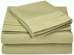 Luxor Treasures Microfiber Sheet Set 3 Line Embroidery Twin Khaki **new**. Fixed Price $19.99.