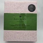 Kate Spade Queen Sheet Set 100% Cotton Percale Chalk Pink Outline Hearts White. Fixed Price $58.45.