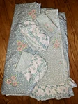 Barbara Brody Martex Full Sheet Set Floral Ruffle Blue Daisy Fitted Flat + Cases. Fixed Price $74.97.