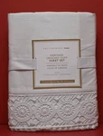 Pottery Barn Teen Heritage Crochet Cuff Sheet Set, Twin/twinxl White Nwt. Fixed Price $95.95.