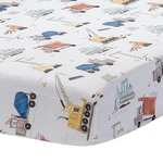 Bedtime Originals Construction Zone Baby Fitted Crib/toddler Sheet- White/trucks. Fixed Price $16.99.