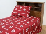 College Covers Everything Comfy Oklahoma Sooners Twin Sized 3 Piece Sheet Set. Fixed Price $77.99.