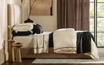 Boll & Branch Reserve Velvet Applique King Sheet Set Cream/deep Night Very Rare. Fixed Price $499.99.