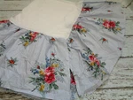 Ralph Lauren Chaps Nantucket Bedskirt Twin Size Floral Blue Stripes. Fixed Price $46.00.
