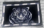 Tiger Pillowcase Velour 19X28 Animal Print Blue Border Plush Bedding Soft. Fixed Price $34.95.
