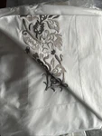 Sferra Saxon Full Queen Flat Sheet White Grey. Fixed Price $199.99.