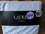 Ralph Lauren - Blue And White Oxford Stripes Queen Sheet Set 4 Pc New. Fixed Price $139.00.