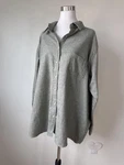 Northcrest Shirt Womens Sz 4X Gray Solid Flannel Button Up Tunic Top Plus Casual. Fixed Price $21.59.