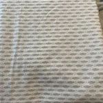 Serena & Lily White Grey Print Queen Flat Sheet 100% Cotton Percale Euc. Fixed Price $40.00.