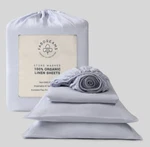 Fabdreams Organic Cotton 4 Piece Queen Sheet Set, Sky Blue. Fixed Price $75.00.