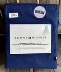 Tommy Hilfiger Queen Size Navy Blue Cotton Performance Cooling Sheet Set. Fixed Price $89.00.