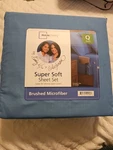 Mainstays By Becky G & Alejandra Blue Eyes Microfiber Bed Sheets, Queen. Fixed Price $12.00.