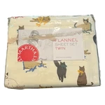 Martha Stewart Collection Festive Felines Twin Flannel Sheet Set New Cotton 2016. Fixed Price $52.91.