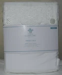Rachel Ashwell Simply Shabby Chic White Embroidered Woodrose Hem Twin Sheet Set. Fixed Price $215.00.