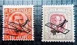 Iceland Scott's C1-C2. Used & Mh. Airplane Override. Sal's Stamp Store.. Fixed Price $21.99.