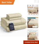 King Bed Sheets 4-PIECE Ultra Soft Set Breathable, Cozy & Elegant Linen Color. Fixed Price $47.99.
