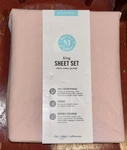 Martha Stewart Dusty Rose Mauve Crisp Cotton Percale King Size Sheet Set. Fixed Price $79.00.