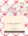 Laura Ashley Twin Sheet Set Bow Ribbon Red 3PC Farmhouse Cottage Holiday Shabby. Fixed Price $49.99.