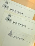 Waldorf Astoria Old Letterhead Sheets. Set Of. 3. Fixed Price $18.00.