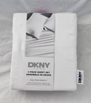 4 Pc Dkny Pure 300 Tc 100% Cotton White King Sheet Set Nip. Fixed Price $106.25.