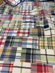 Pottery Barn Kids Madras Plaid Quilt Red Blue Twin Classic Patchwork Revsbl Note. Fixed Price $40.00.