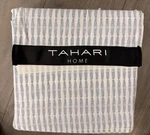 Tahari Home Queen Blue White Striped Cotton Sheet Set. Fixed Price $59.95.
