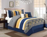 Chezmoi Collection 7-PIECE Modern Stripe Embroidery Zigzag Bedding Comforter Set. Fixed Price $92.99.