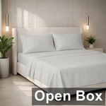 Mayfair Linen 100% Egyptian Cotton, 4 Piece King Sheet Set, Light Grey. Fixed Price $123.01.