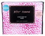 Betsey Johnson 6-PIECE Queen Sheet Set Ombre Hearts Pinks 100% Polyester Bnwt. Fixed Price $39.78.
