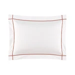 Athena Pillow Sham By Yves Delorme France, White Organic Cotton, Color Stitching. Fixed Price $155.00.