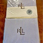 New Ralph Lauren 2PC Twin Sheets Flat&fitted Greenwich Modern White Blue Stripe. Fixed Price $69.99.