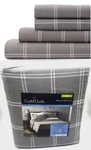Cuddl Duds Flannel Sheet Set Gray And Ivory Plaid 100% Brushed Soft Cotton-king. Fixed Price $55.97.